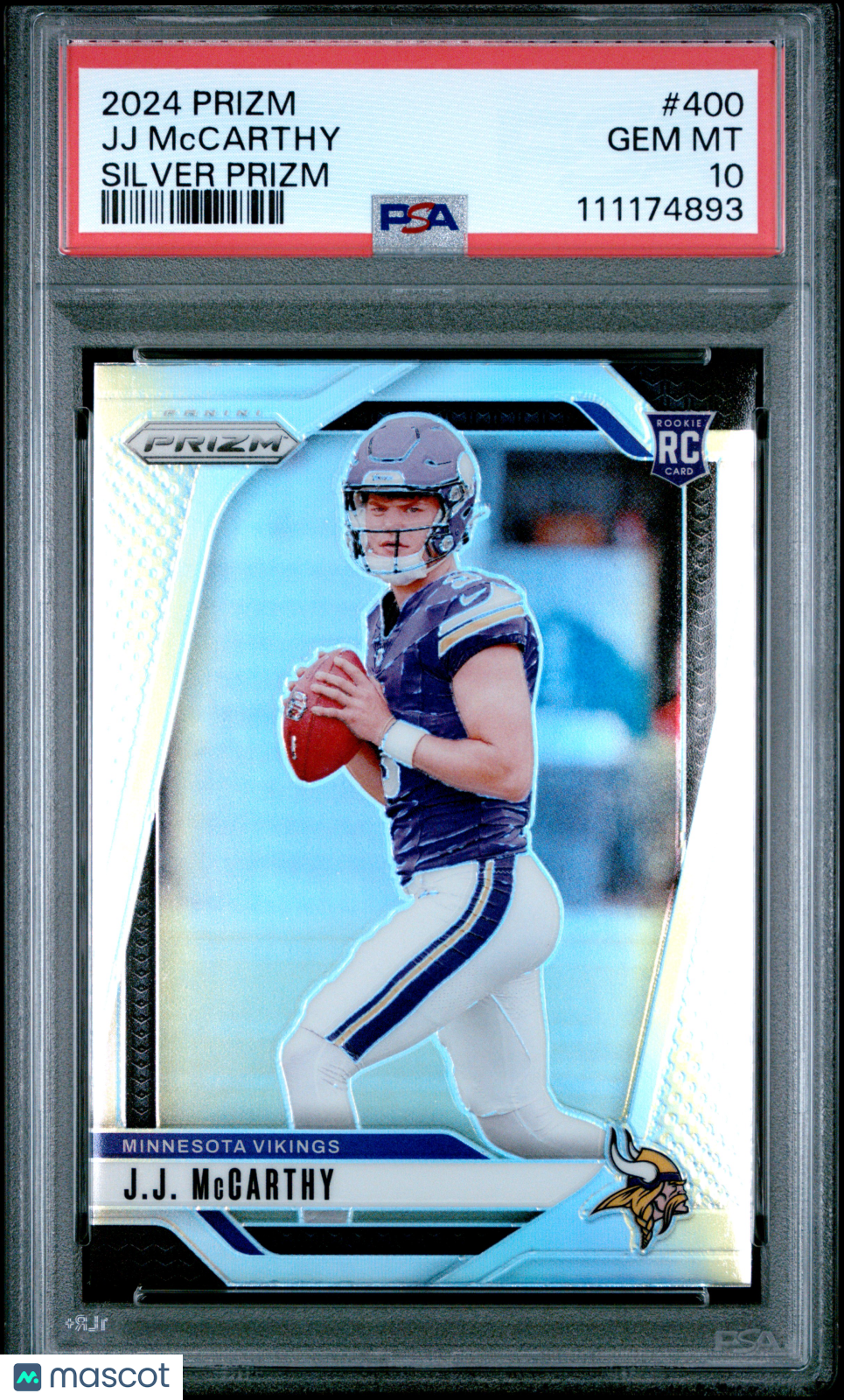 2024 Panini Prizm JJ Mccarthy Silver Rookie PSA 10 GEM MINT Minnesota Vikings - Graded Sports Cards
