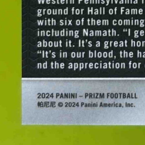 2024 Panini Prizm Joe Namath Red and Yellow 33/44 #228 New York Jets - Sports Cards
