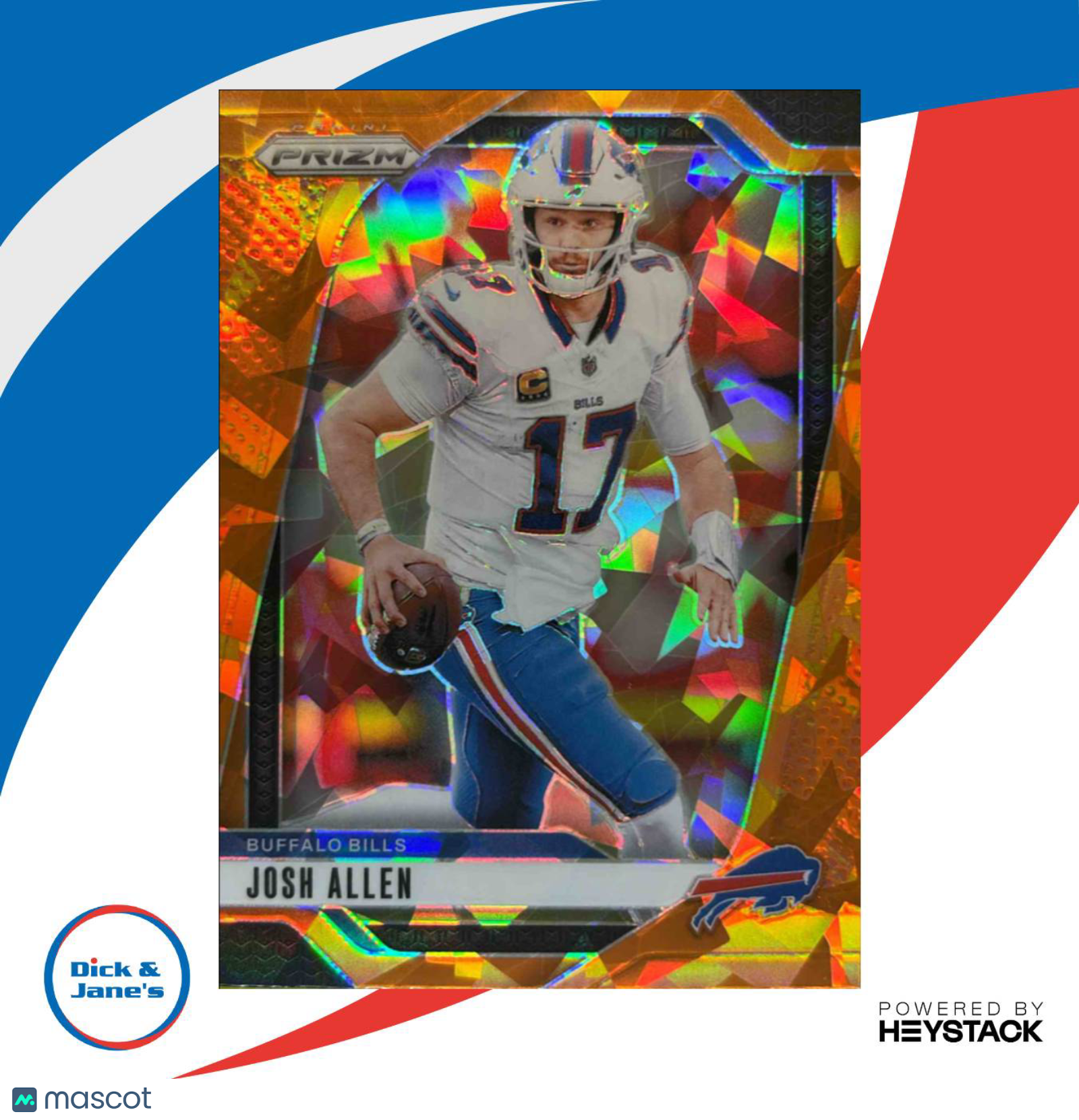 2024 Panini Prizm Josh Allen Cracked Orange Ice #28 Buffalo Bills - Sports Cards