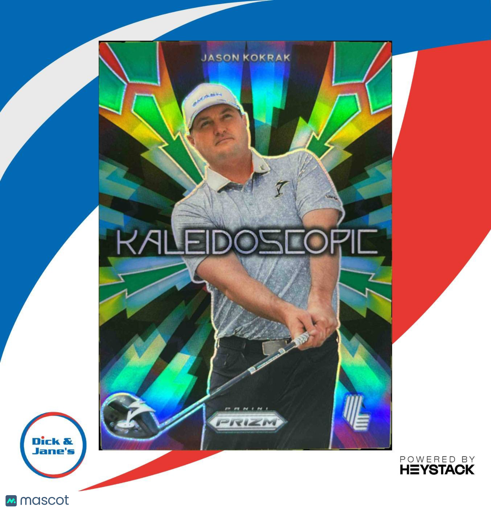 2024 Panini Prizm LIV Jason Kokrak Kaleidoscopic Green Prizms 18/18 #14 Smash GC Sports Cards