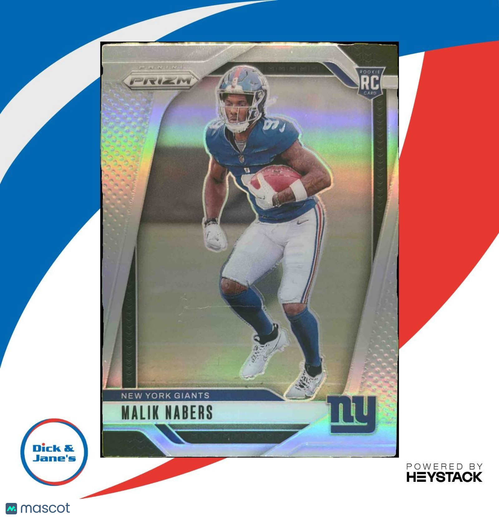 2024 Panini Prizm Malik Nabers Silver #370 RC New York Giants - Sports Cards