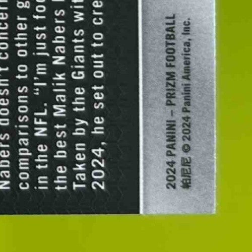 2024 Panini Prizm Malik Nabers Silver Holo #370 RC New York Giants - Sports Cards