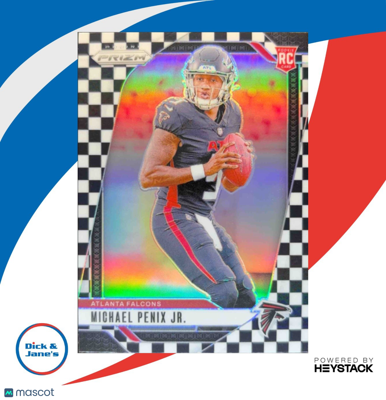 2024 Panini Prizm Michael Penix Jr. Black and White Checker #378 RC Falcons - Sports Cards