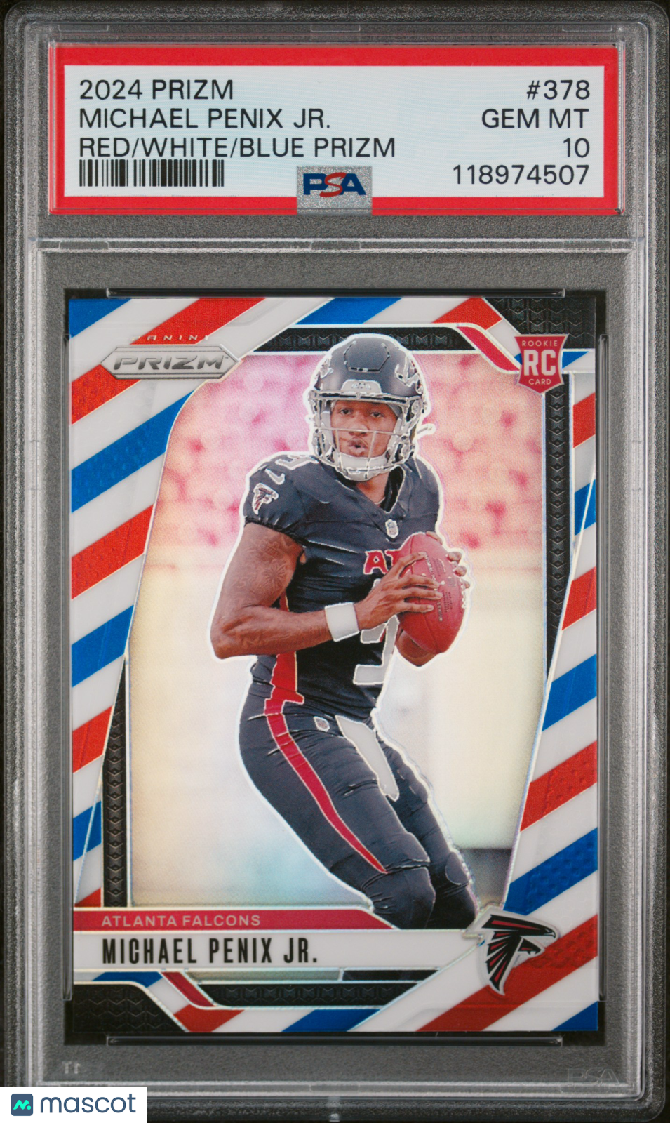 2024 Panini Prizm Michael Penix JR. Red White Blue #378 PSA 10 - Graded Sports Cards