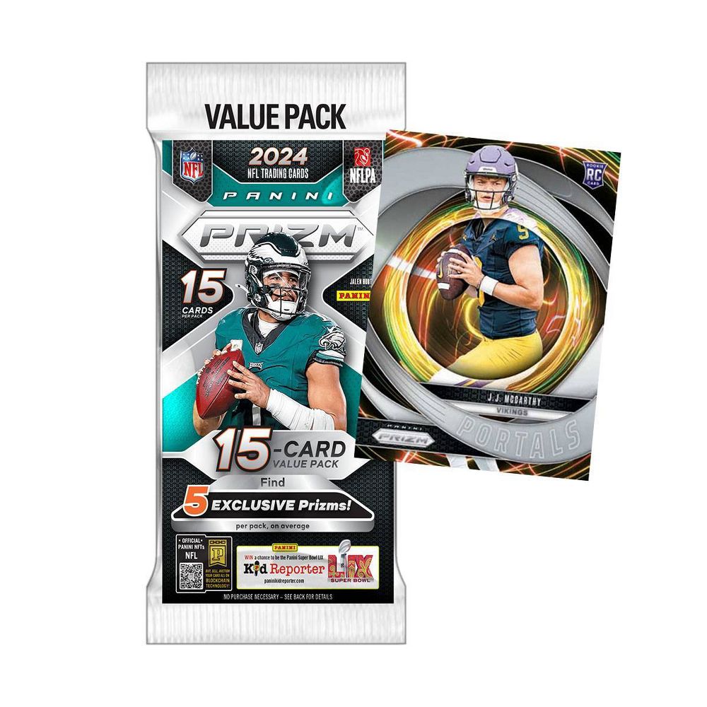 2024 Panini Prizm NFL Football Factory Sealed Fat Pack Cello 12 Pack Box (Red White & Blue Prizms) - NFL Packs