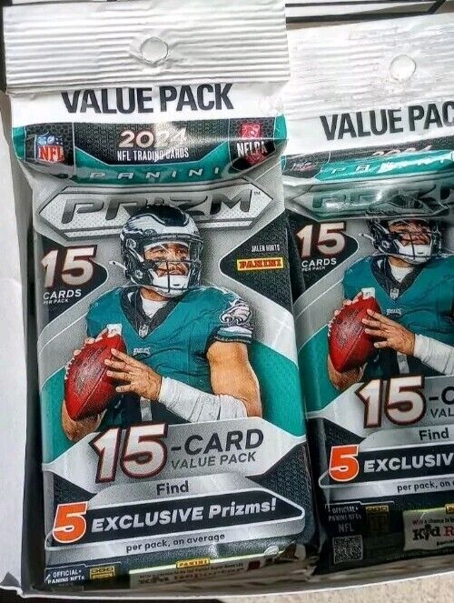 2024 Panini Prizm NFL Football Factory Sealed Fat Pack Cello 12 Pack Box (Red White & Blue Prizms) - NFL Packs