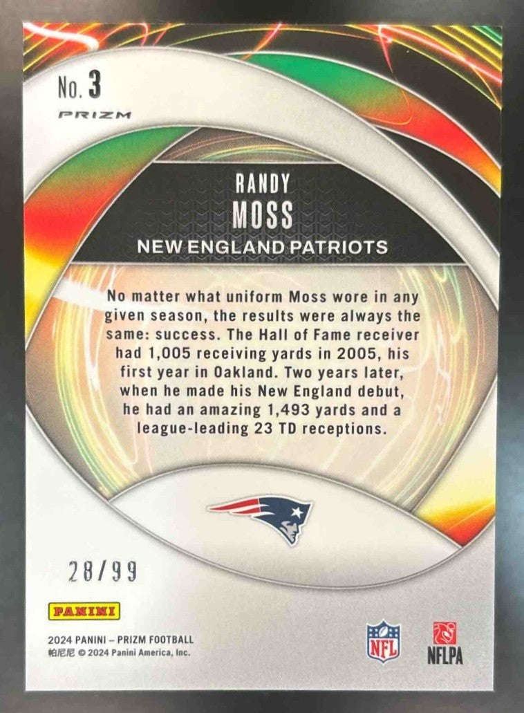 2024 Panini Prizm Randy Moss Portals Blue Ice /99 #3 - Sports Cards
