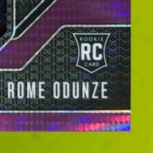 2024 Panini Prizm Rome Odunze Rookie Gear Purple Pulsar MEM RC Chicago Bears - Sports Cards
