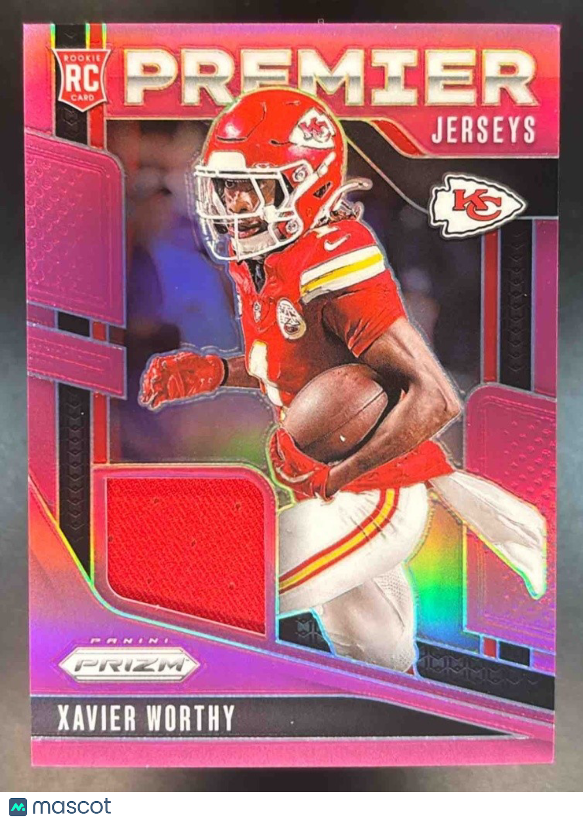 2024 Panini Prizm Xavier Worthy Premier Jerseys Pink MEM RC Kansas City Chiefs - Sports Cards