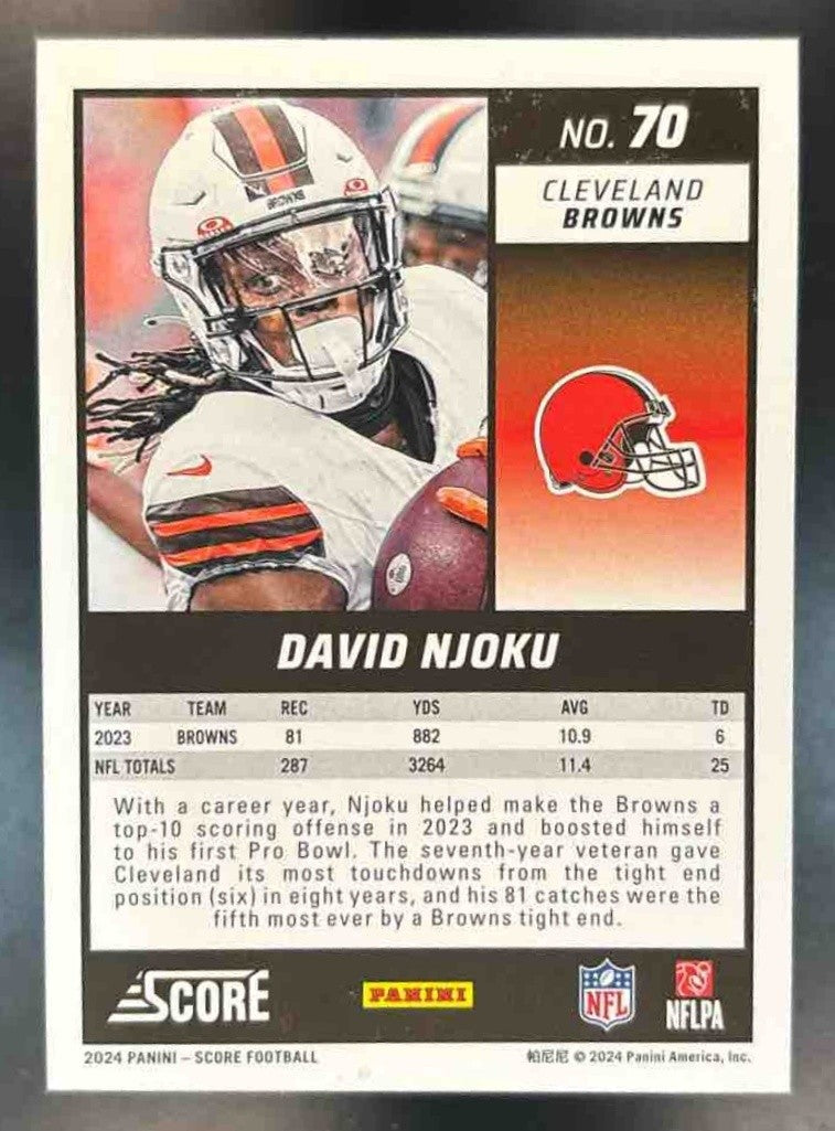 2024 Panini Score David Njoku Ellipse /299 #70 Cleveland Browns - Sports Cards