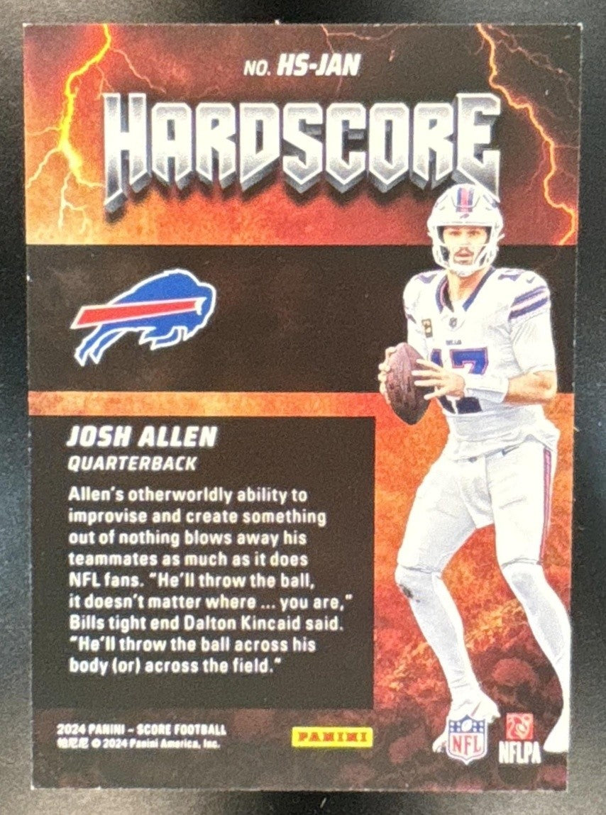 2024 Panini Score Josh Allen Hardscore #HS-JAN Buffalo Bills - Sports Cards