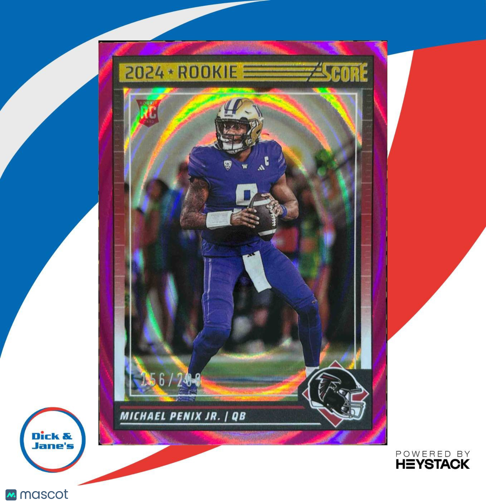 2024 Panini Score Michael Penix Jr. Ellipse 156/299 #323 RC Atlanta Falcons - Sports Cards