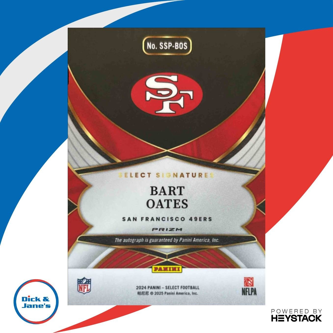 2024 Panini Select Bart Oates Signatures #SSP-BOS Auto San Francisco 49ers - Sports Cards