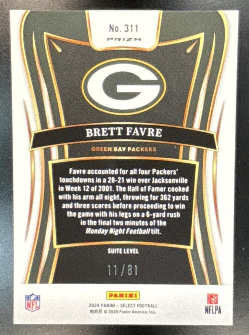 2024 Panini Select Brett Favre Dragon Scale Prizm 11/81 #311 Green Bay Packers - Sports Cards