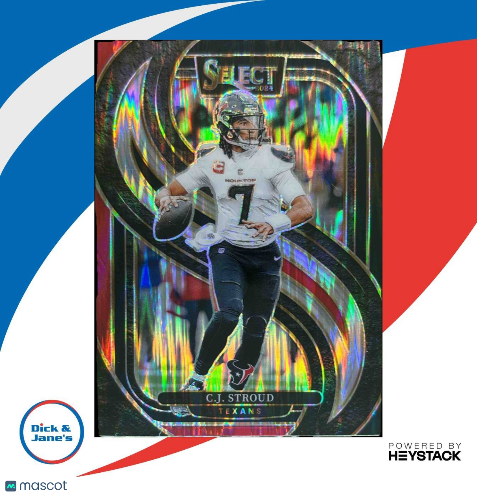 2024 Panini Select C.J. Stroud Black and Red Prizm Shock #128 Houston Texans - Sports Cards