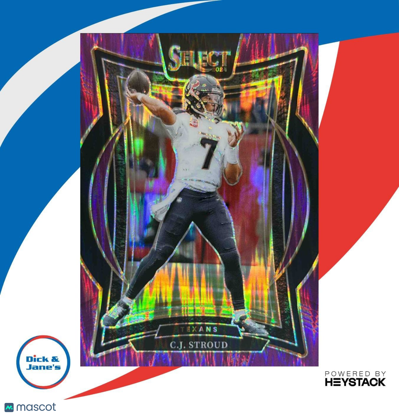 2024 Panini Select C.J. Stroud Purple Prizm Shock 309/360 #42 Houston Texans - Sports Cards