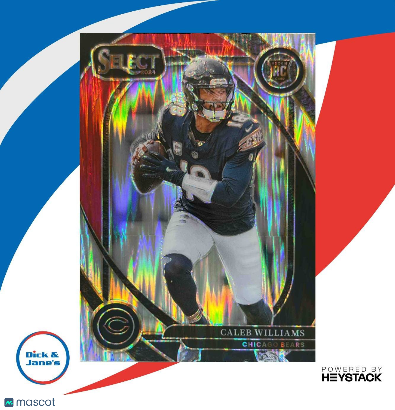 2024 Panini Select Caleb Williams Club Black and Red Prizm Shock #216 RC Bears - Sports Cards