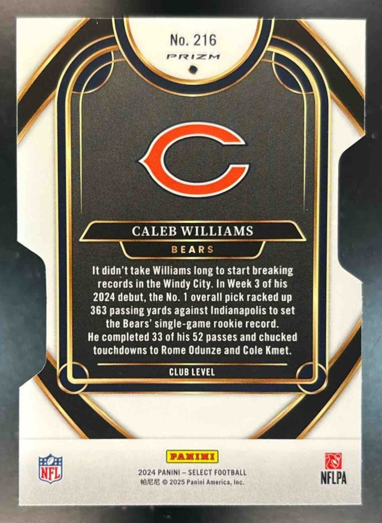 2024 Panini Select Caleb Williams Silver Prizm Die-Cut #216 RC Chicago Bears - Sports Cards