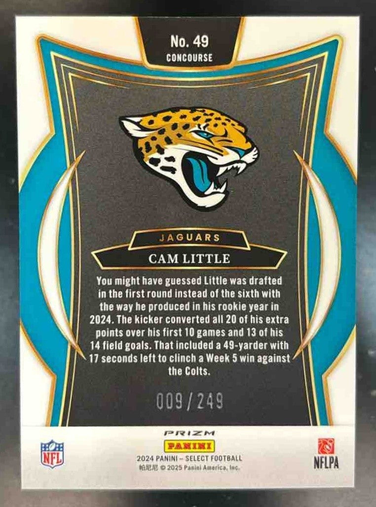 2024 Panini Select Cam Little Concourse Blue /249 #49 RC Jacksonville Jaguars - Sports Cards