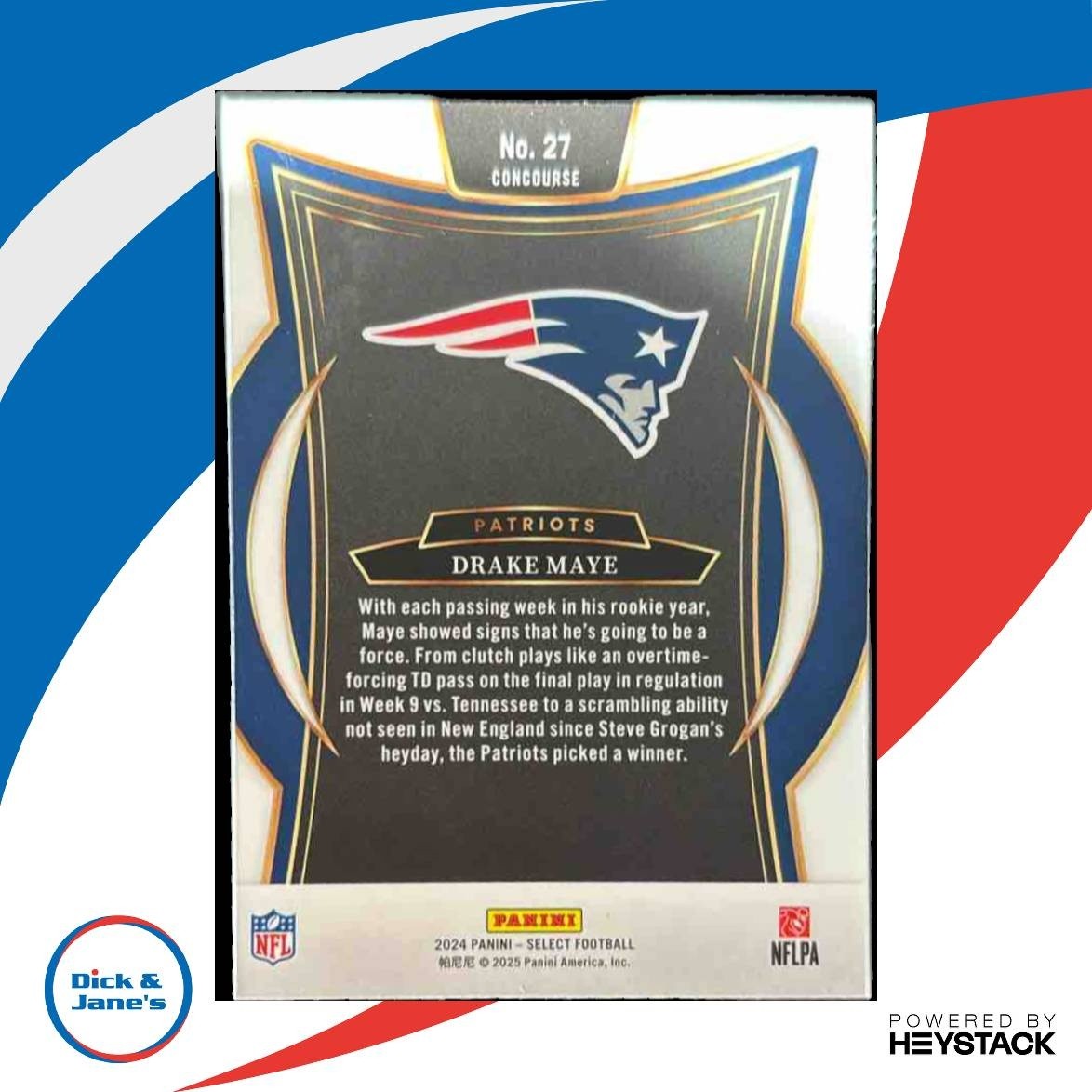 2024 Panini Select Drake Maye Concourse #27 RC New England Patriots - Sports Cards