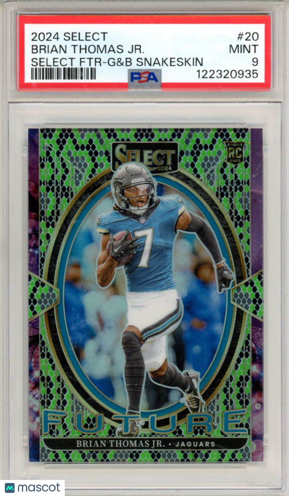 2024 Panini Select Select Future Brian Thomas JR. FTR G&B Snakeskin #20 PSA 9 /2 - Graded Sports Cards