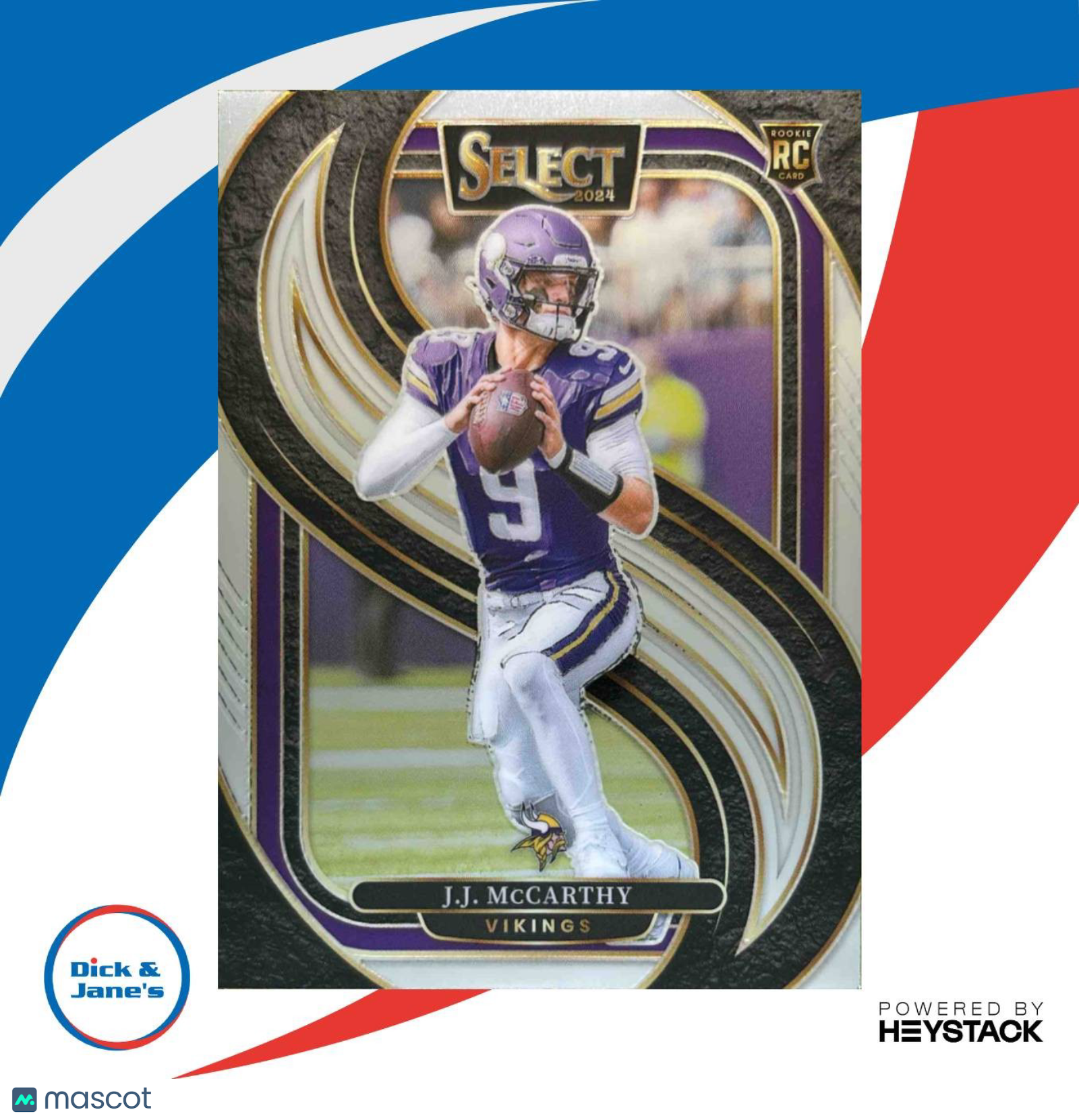 2024 Panini Select J.J. McCarthy Premier #134 RC Minnesota Vikings - Sports Cards