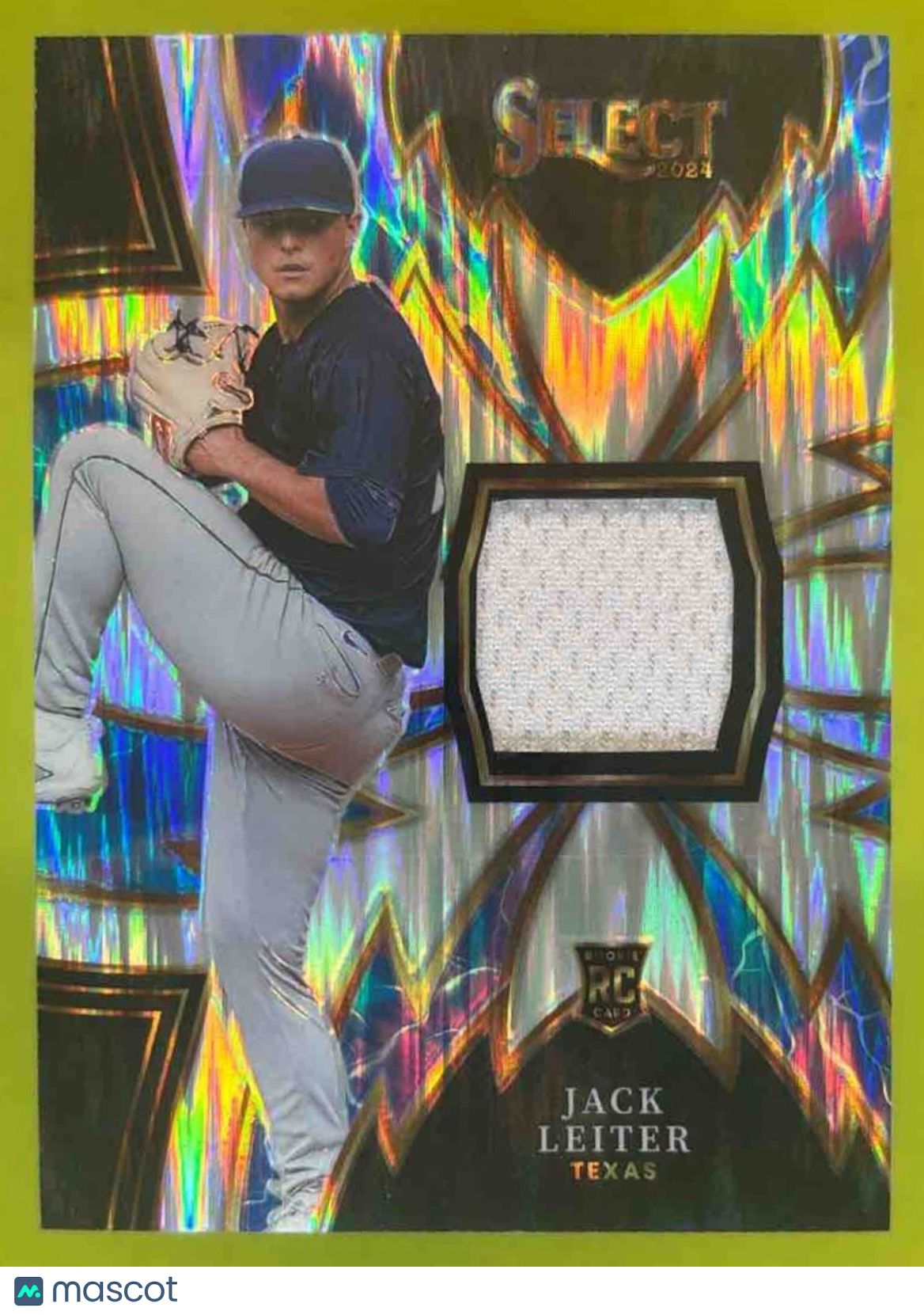 2024 Panini Select Jack Leiter Sparks Relics Flash Prizms MEM RC Texas Rangers - Sports Cards