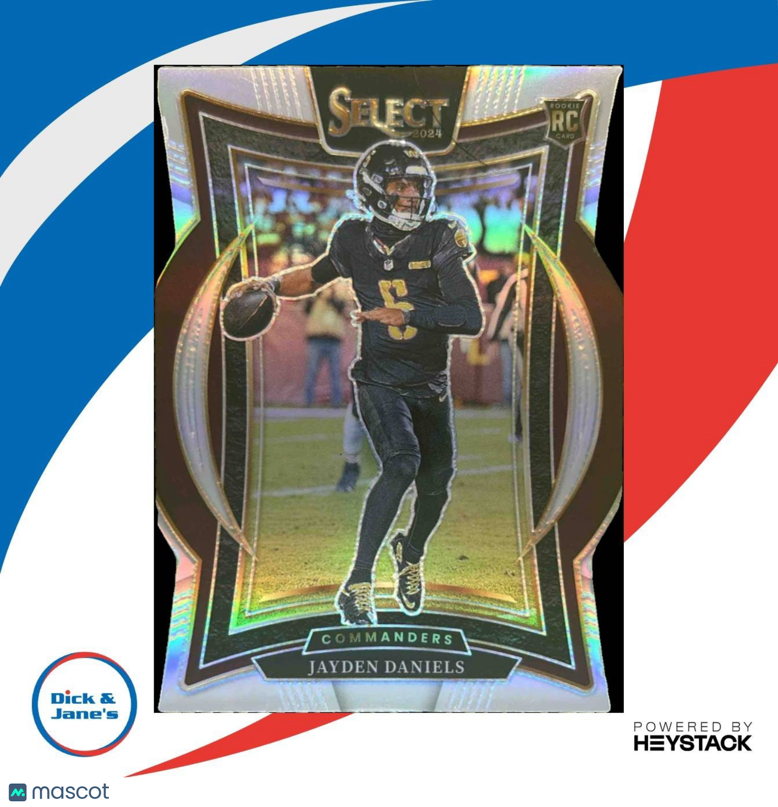 2024 Panini Select Jayden Daniels Silver Prizm Die-Cut #26 RC Commanders - Sports Cards