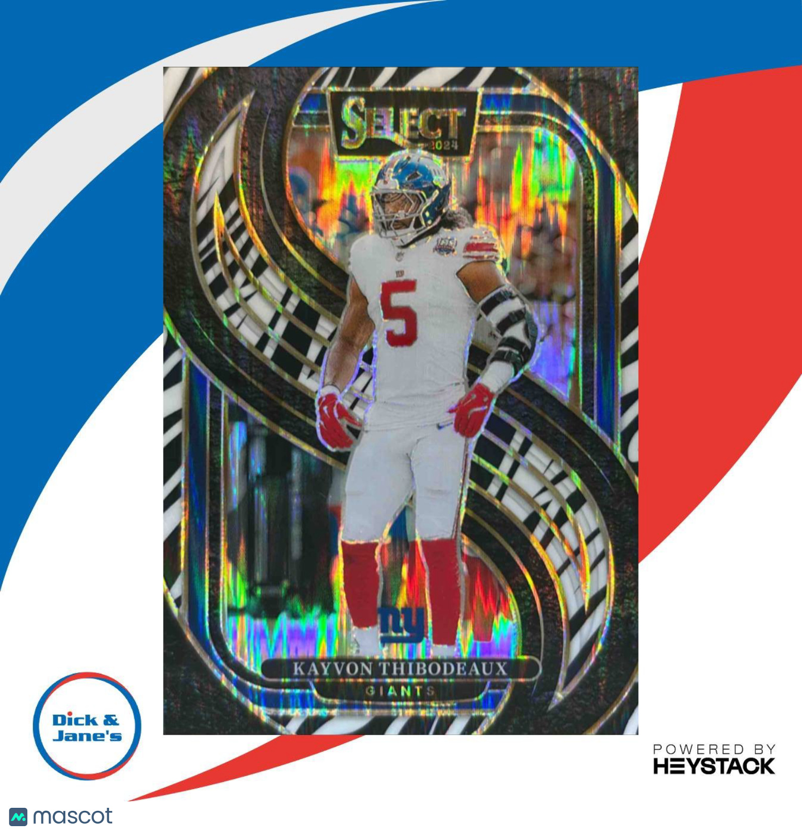 2024 Panini Select Kayvon Thibodeaux Premier Zebra Prizm #175 New York Giants - Sports Cards