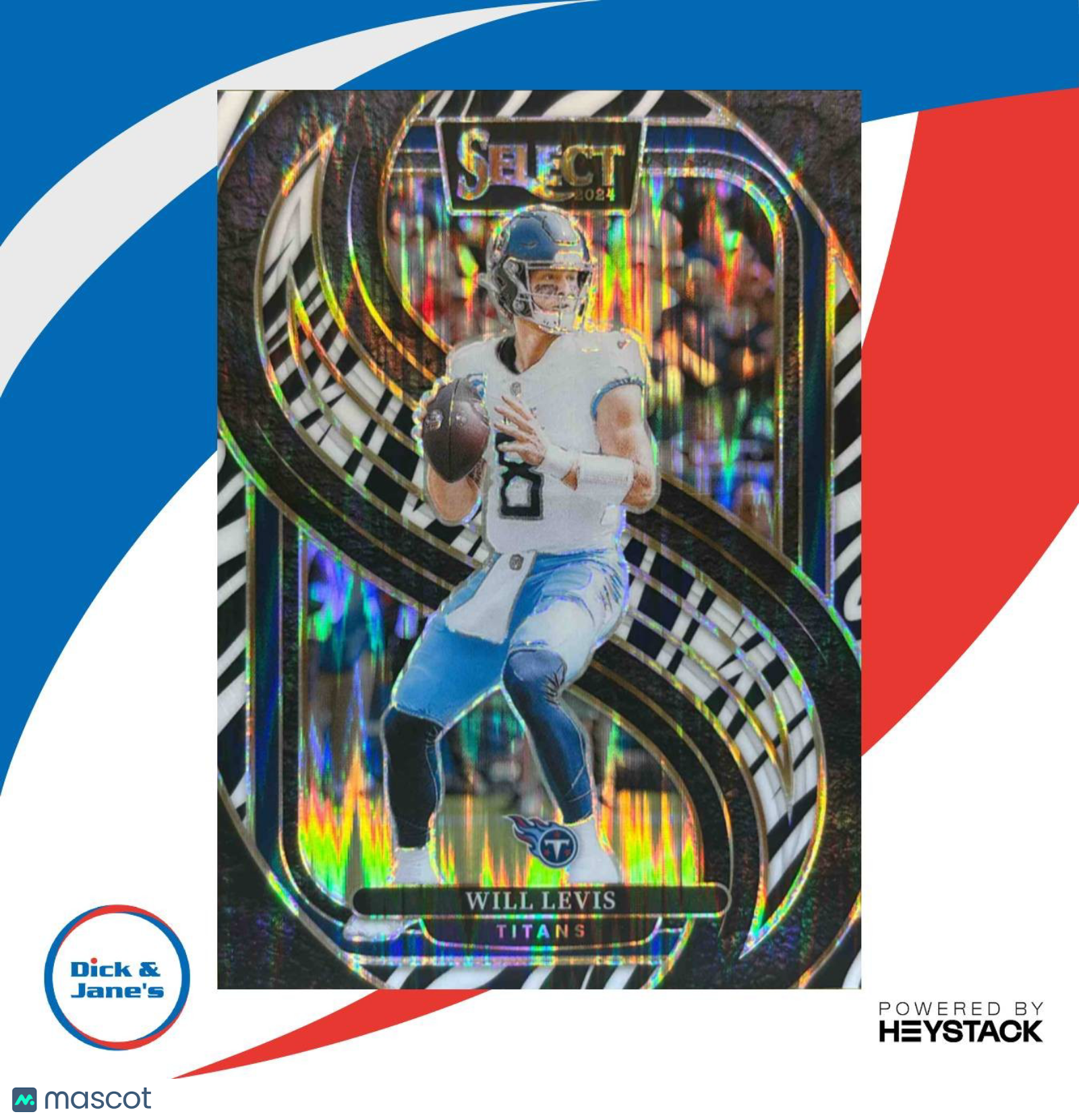 2024 Panini Select Will Levis Premier Zebra Prizm #200 Tennessee Titans - Sports Cards