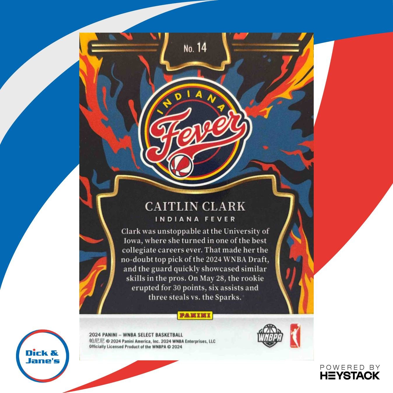 2024 Panini Select WNBA Caitlin Clark En Fuego #14 RC Indiana Fever - Sports Cards