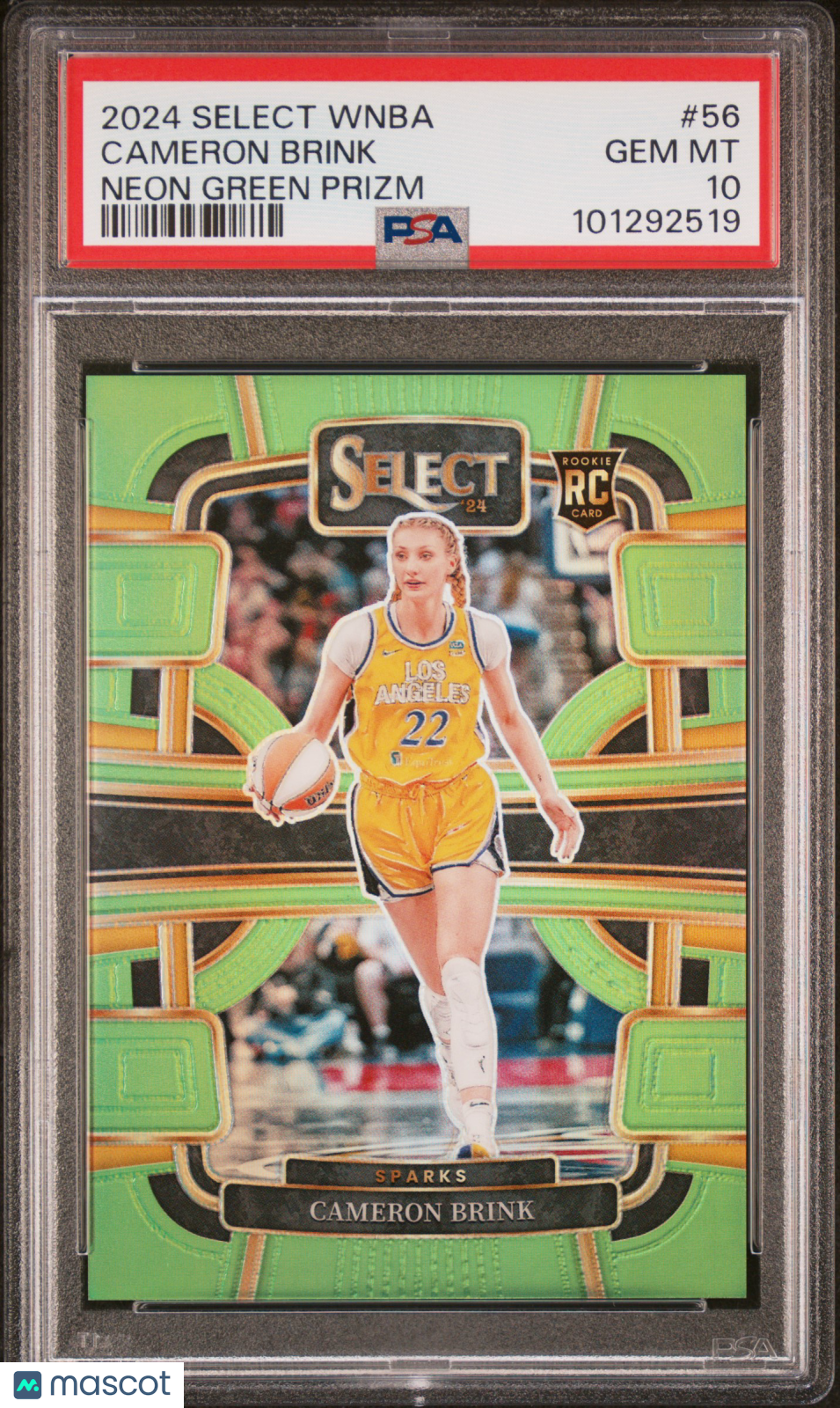 2024 Panini Select WNBA Cameron Brink Neon Green Prizm #56 PSA 10 - Graded Sports Cards