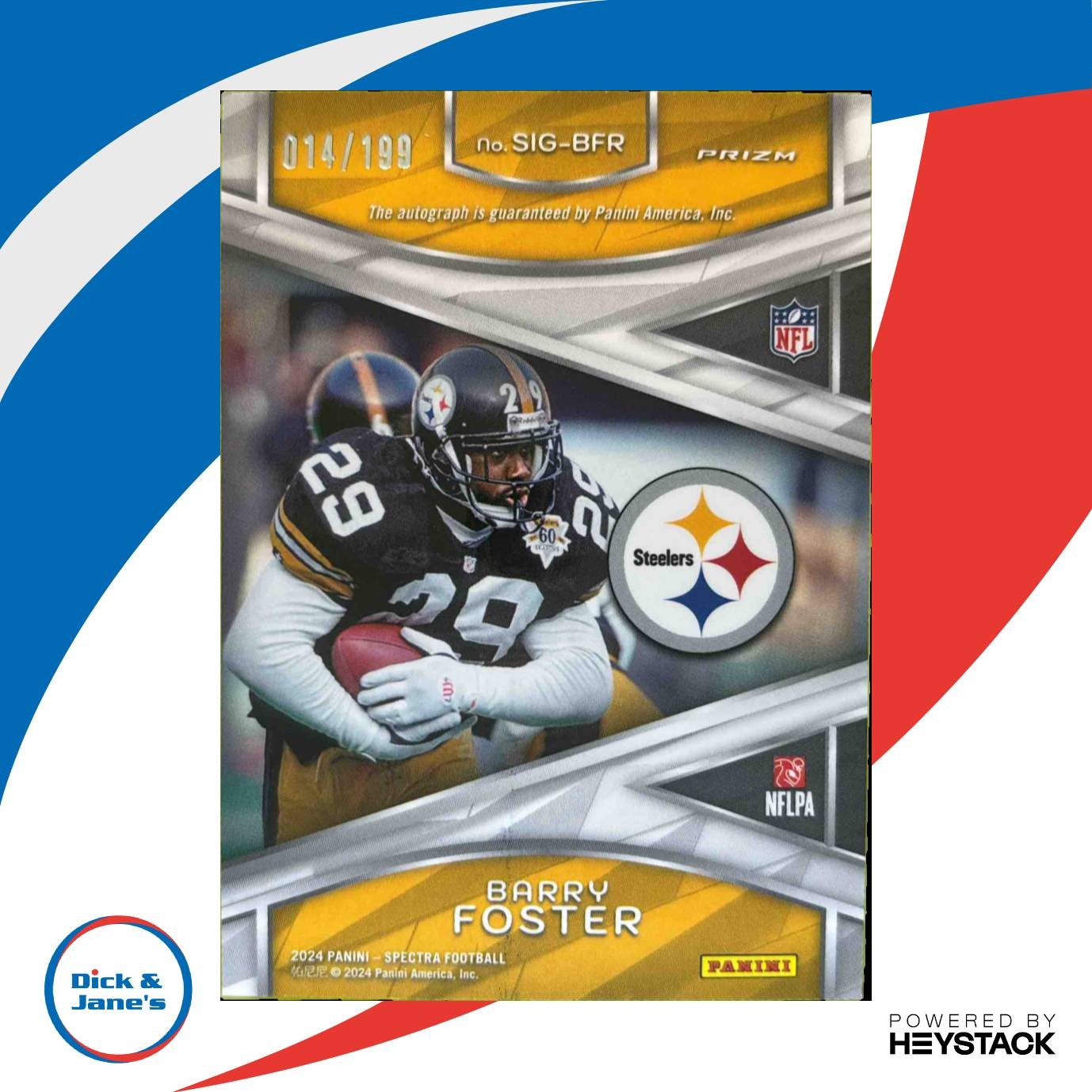 2024 Panini Spectra Barry Foster Signatures 14/199 Auto Pittsburgh Steelers - Sports Cards