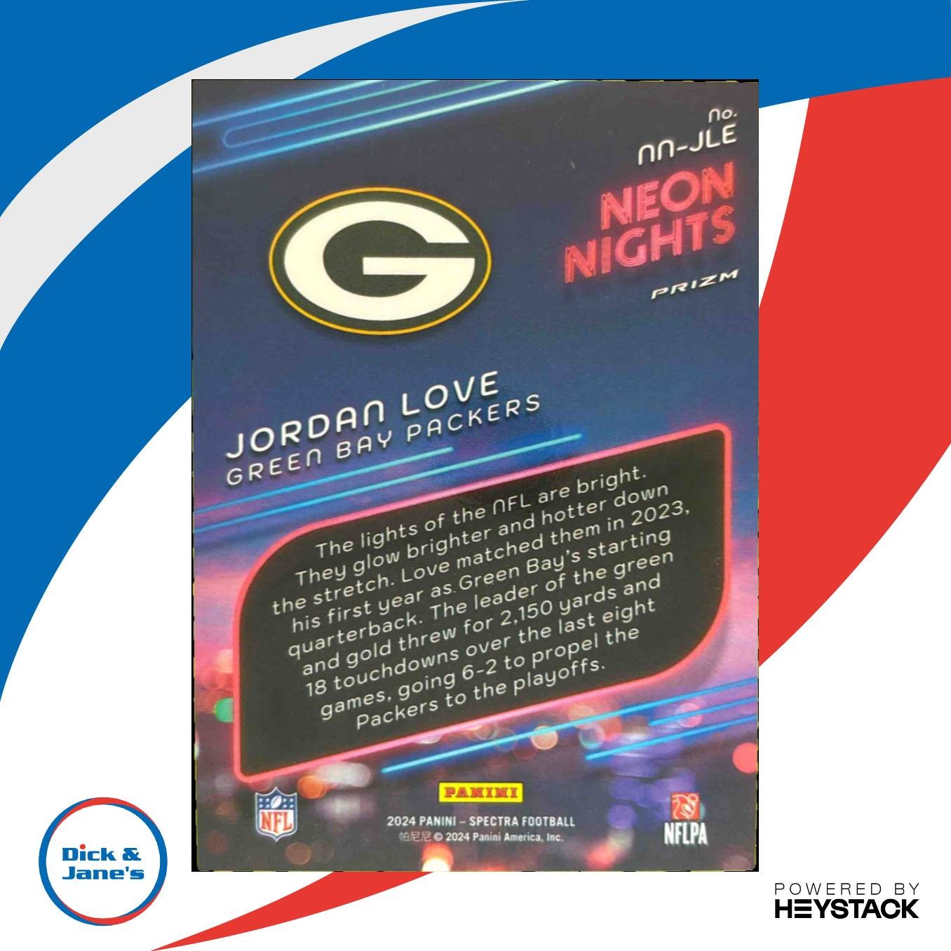 2024 Panini Spectra Jordan Love Neon Nights #NN-JLE Green Bay Packers - Sports Cards