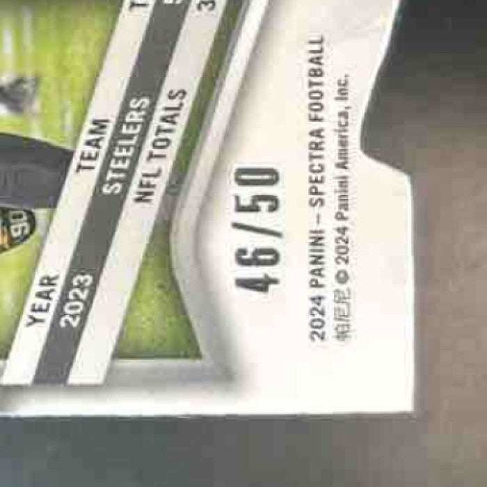 2024 Panini Spectra T.J. Watt Neon Blue Die-Cut /50 #87 Pittsburgh Steelers - Sports Cards