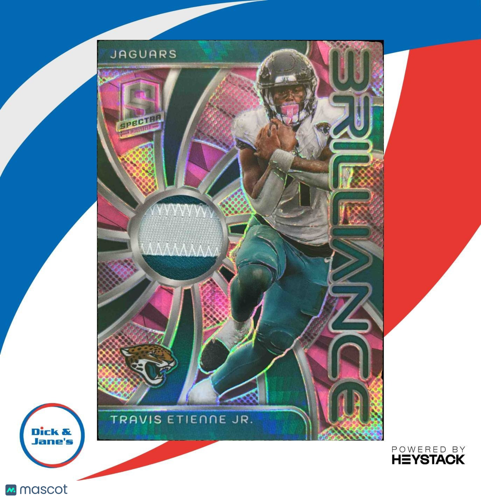 2024 Panini Spectra Travis Etienne Jr. Brilliance Pink Neon Patch /15 Jaguars - Sports Cards