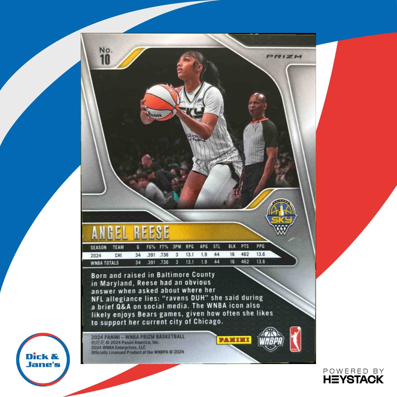 2024 Panini WNBA Prizm Angel Reese Orange Ice #10 Rookie Card Chicago Sky Sports Cards
