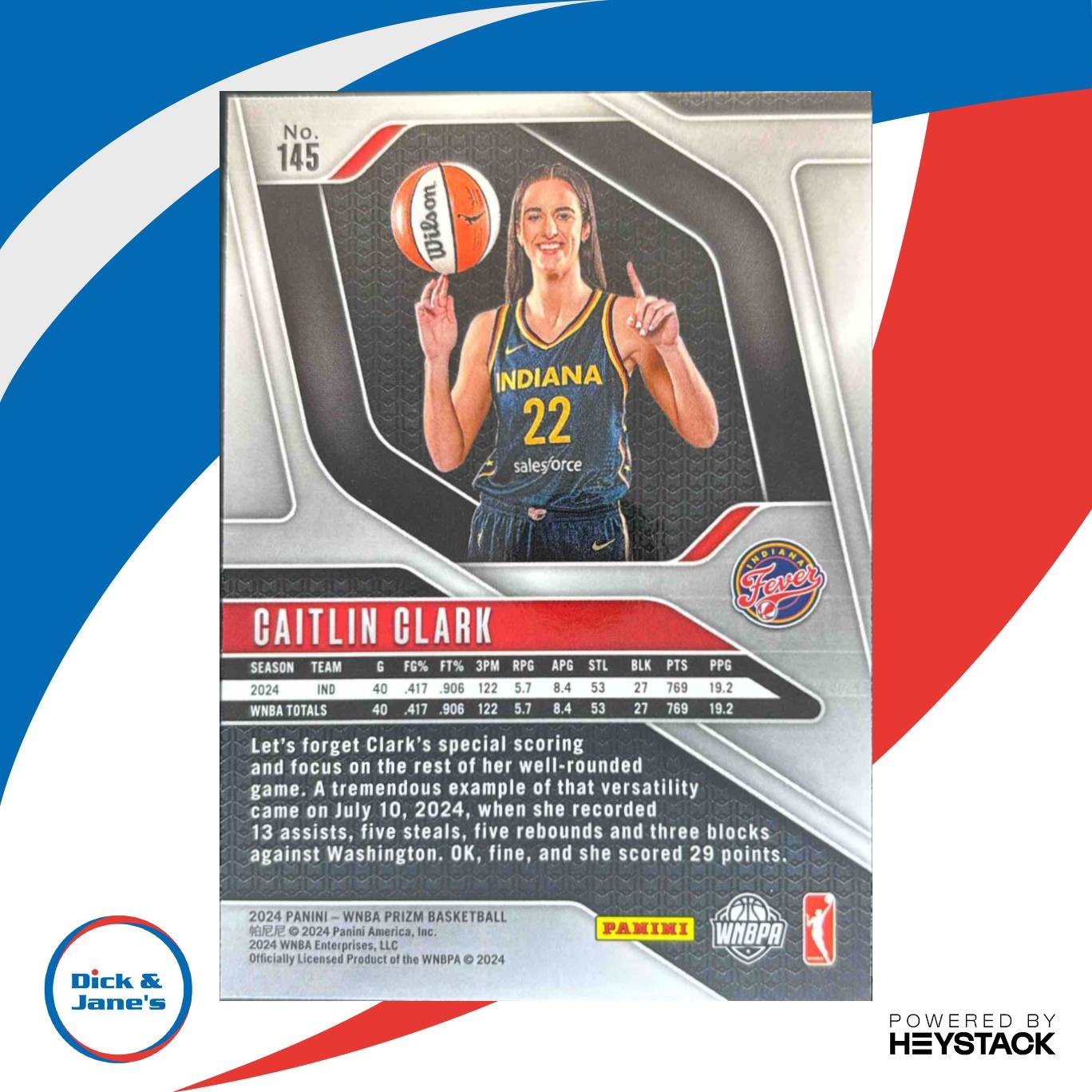 2024 Panini WNBA Prizm Caitlin Clark #145 RC Indiana Fever - Sports Cards