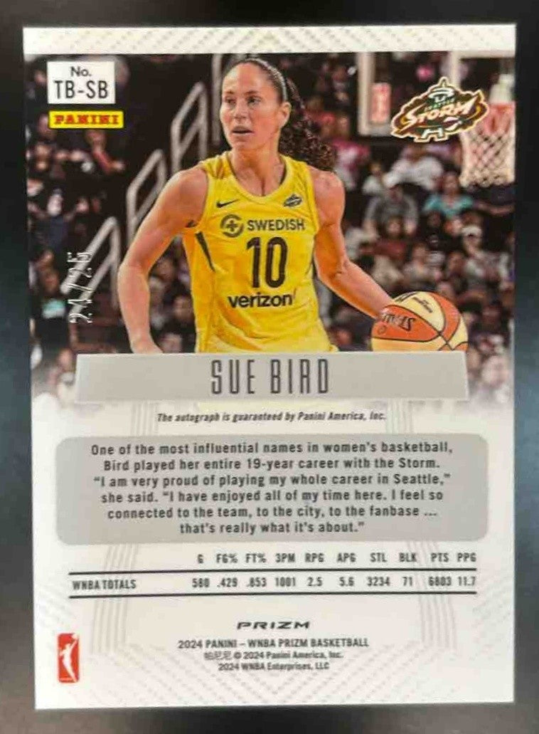 2024 Panini WNBA Prizm Sue Bird Throwback Signatures Mojo /25 Auto Seattle Storm - Sports Cards