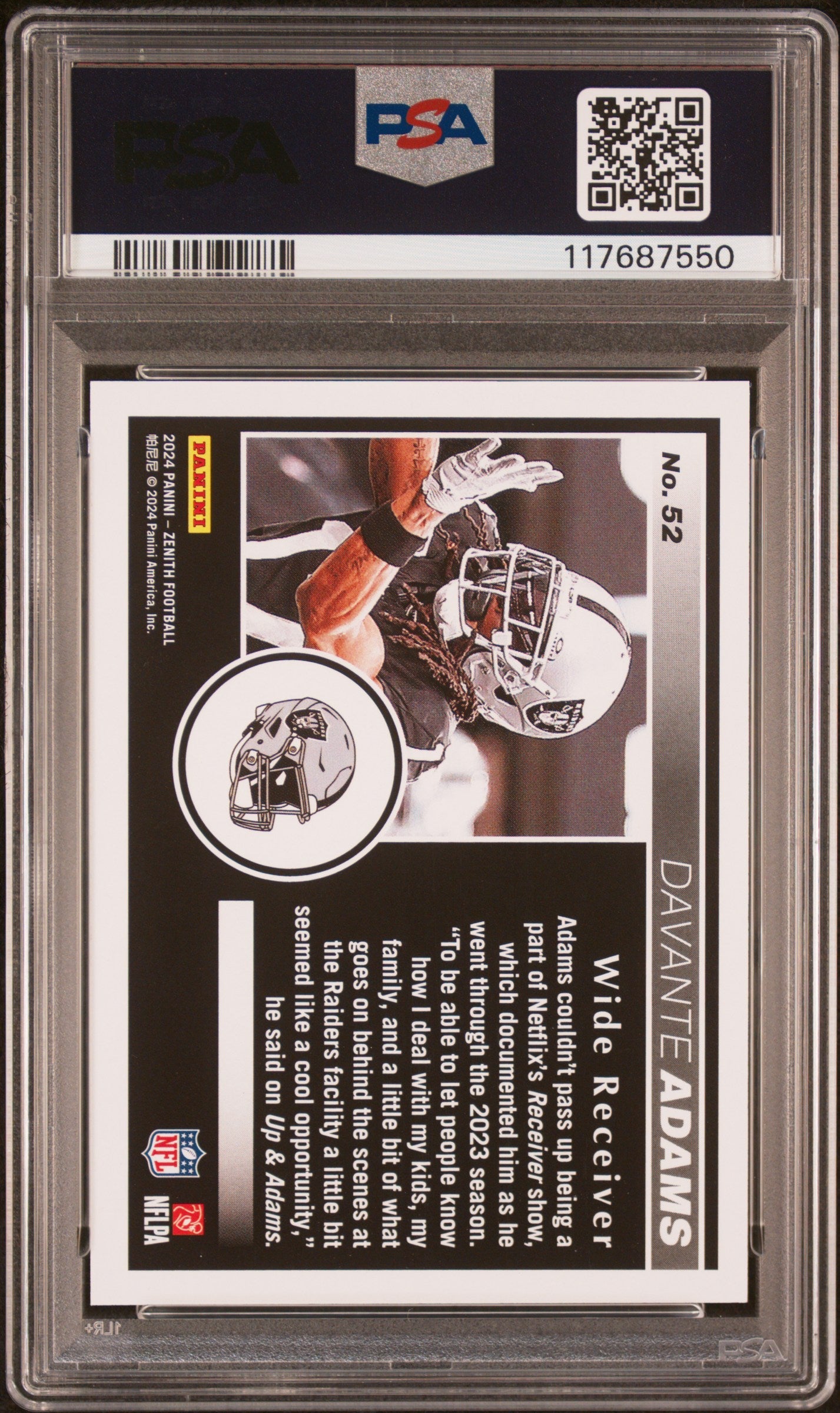 2024 Panini Zenith Davante Adams 1ST Down 044/100 #52 PSA 10 - Graded Sports Cards