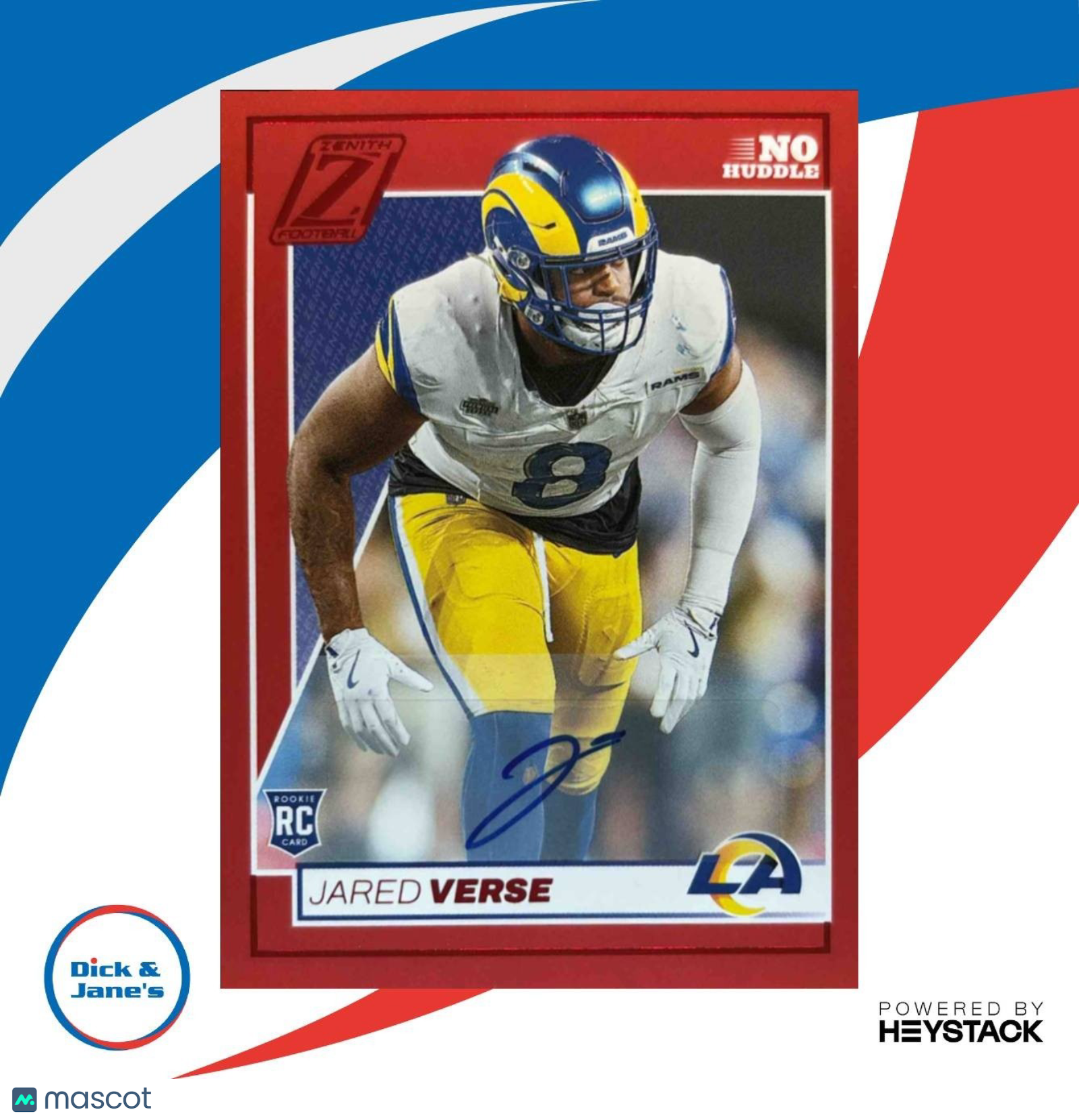 2024 Panini Zenith Jared Verse Rookie Auto Two Minute Drill Red #142 RC Rams - Sports Cards