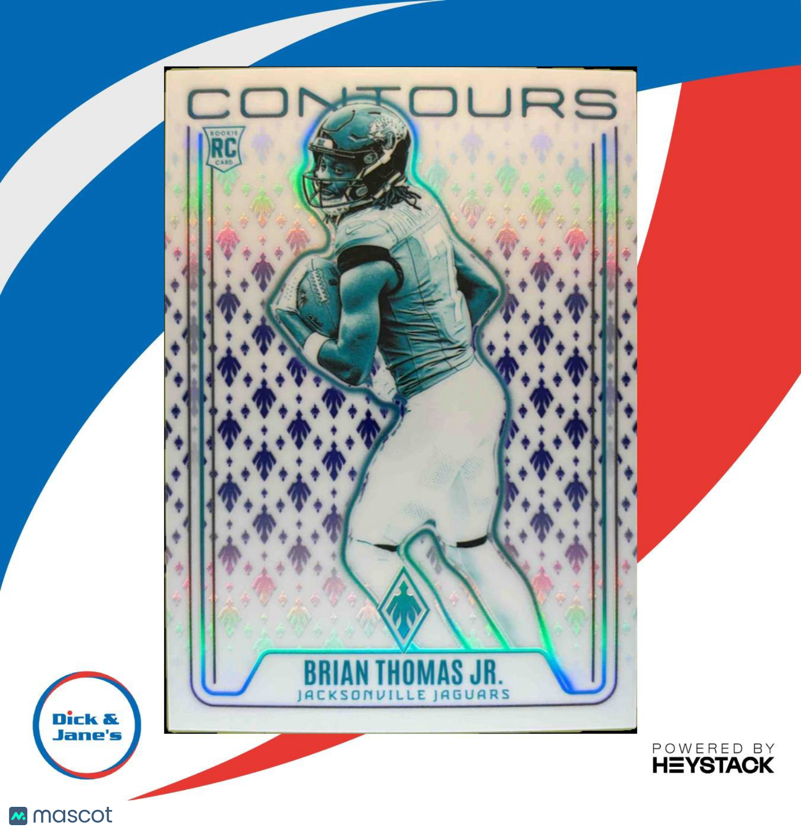 2024 Phoenix Brian Thomas Jr. Contours Blue /50 #CON-BTJ RC Jacksonville Jaguars - Sports Cards