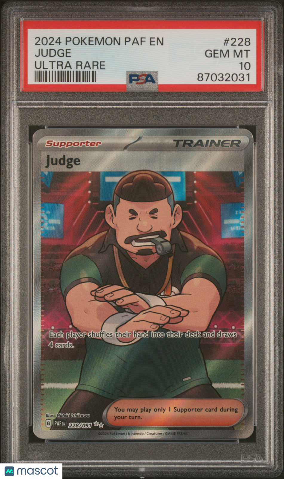 2024 Pokemon Paldean Fates Judge #228 Ultra Rare PSA 10 GEM MINT - Graded TCG/CCG