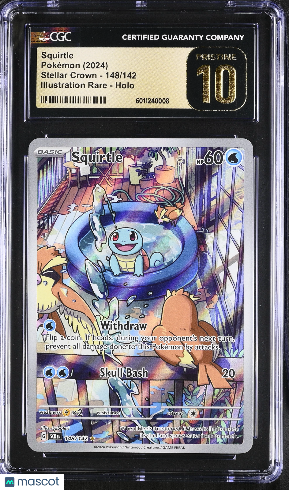 2024 Pokémon Stellar Crown Squirtle #148/142 English CGC 10 - Graded TCG/CCG