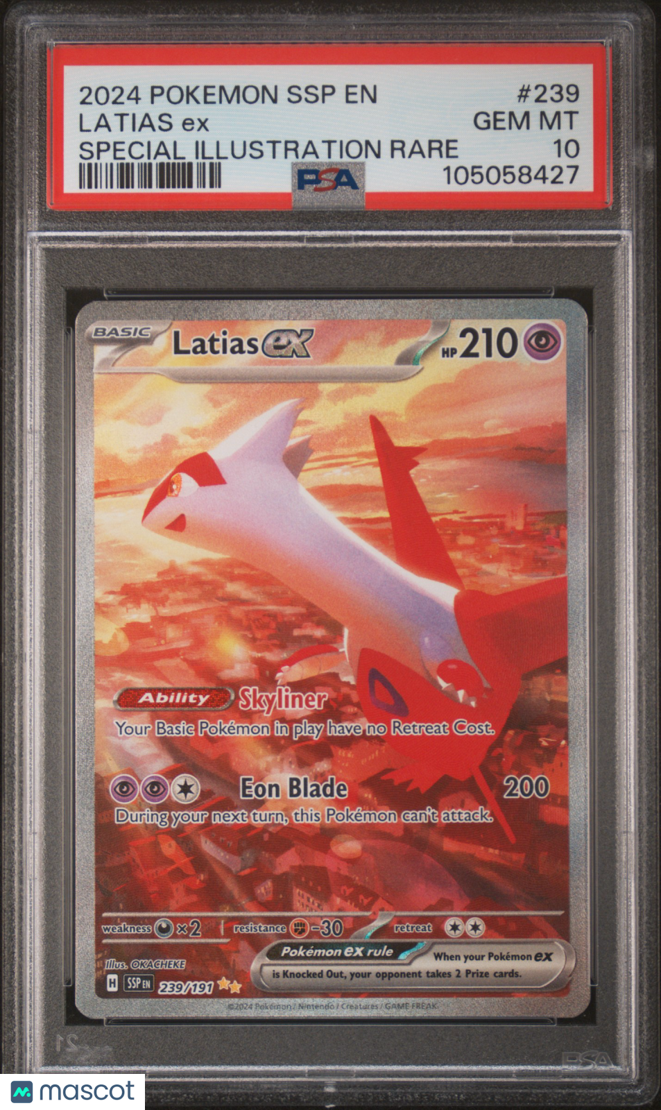 2024 Pokemon Surging Sparks Latias EX #239 Special Illustration Rare PSA 10 GEM - Graded TCG/CCG