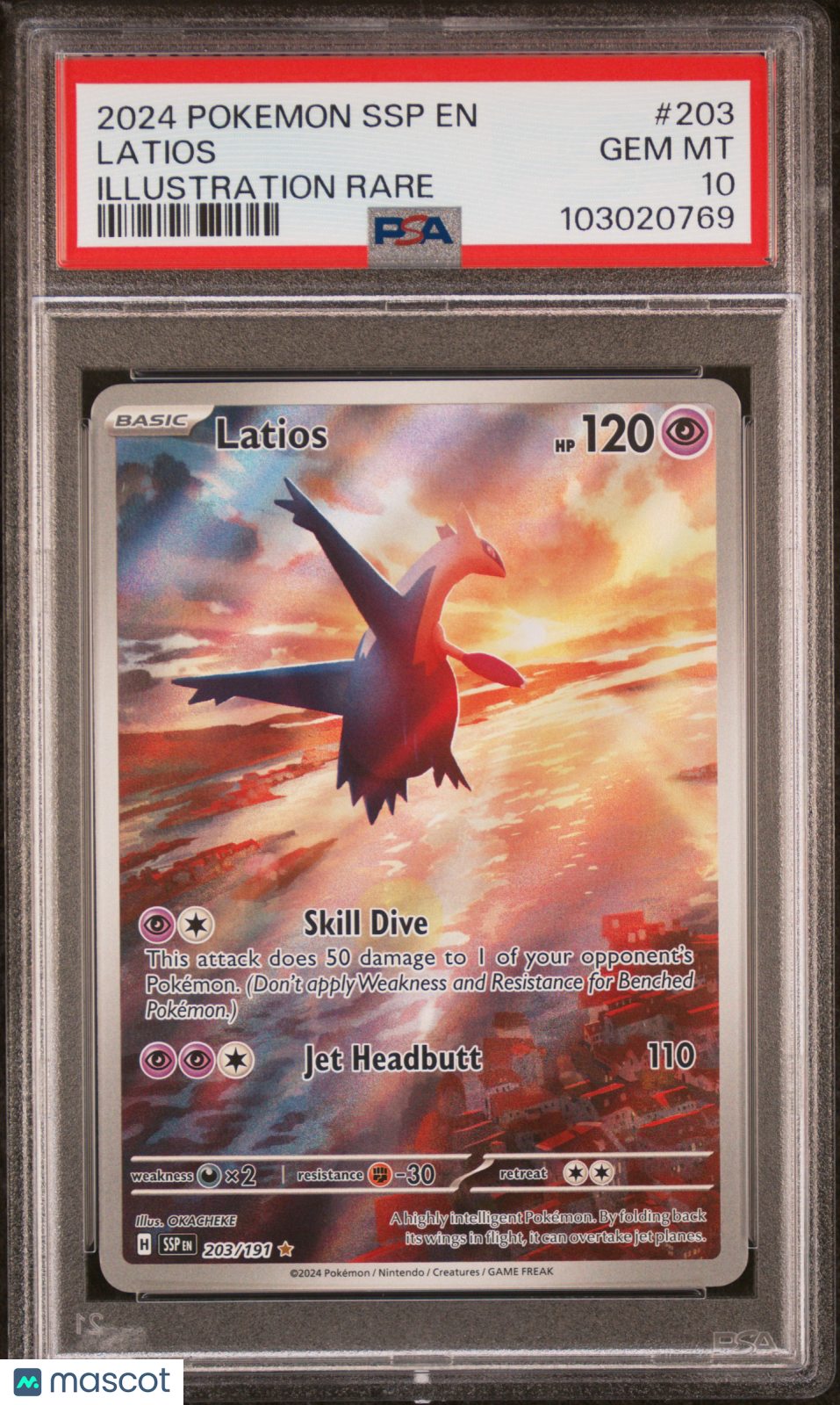 2024 Pokemon Surging Sparks Latios #203 Illustration Rare PSA 10 GEM MINT - Graded TCG/CCG