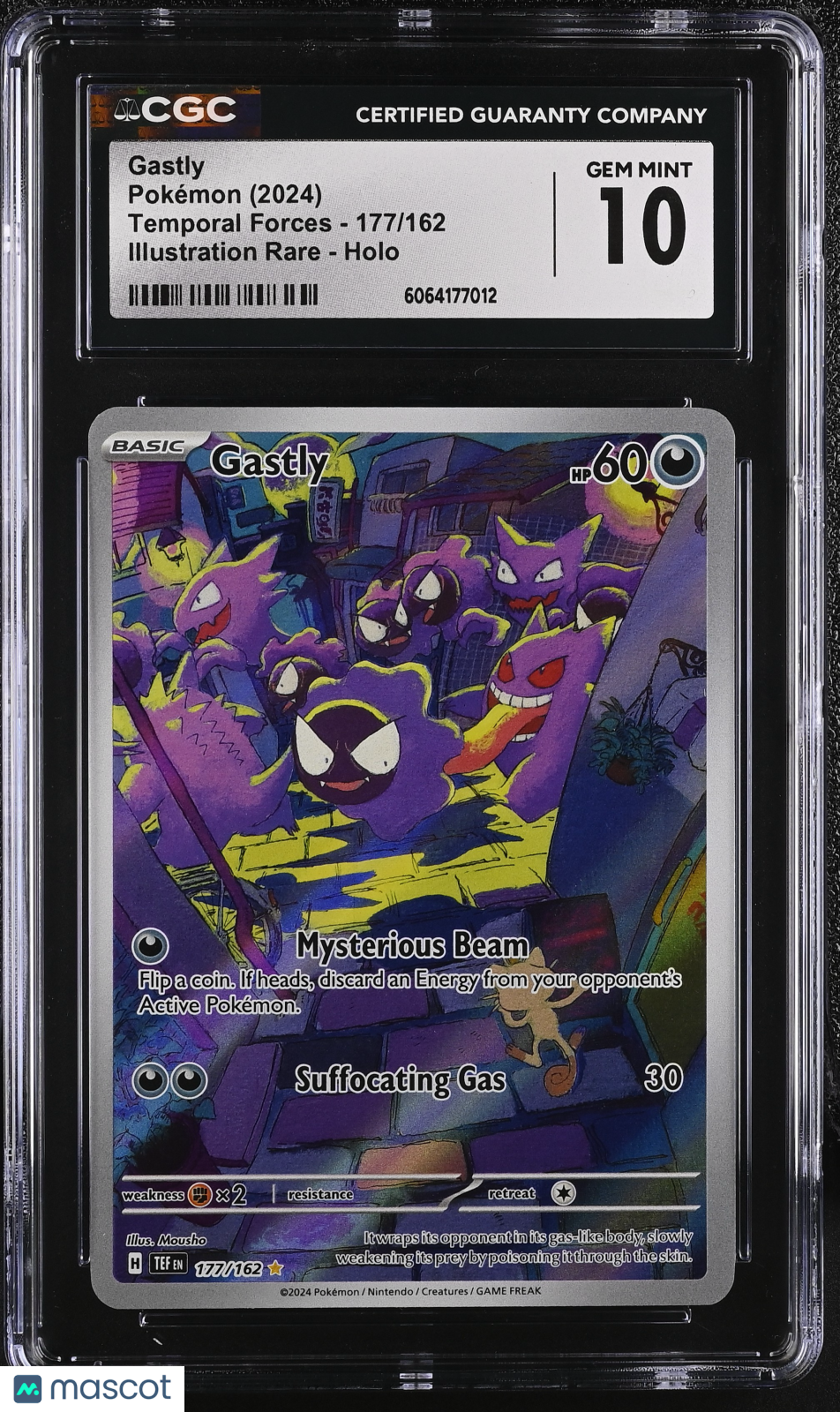 2024 Pokemon Temporal Forces Gastly #177/162 Illustration Rare CGC 10 - Graded TCG/CCG