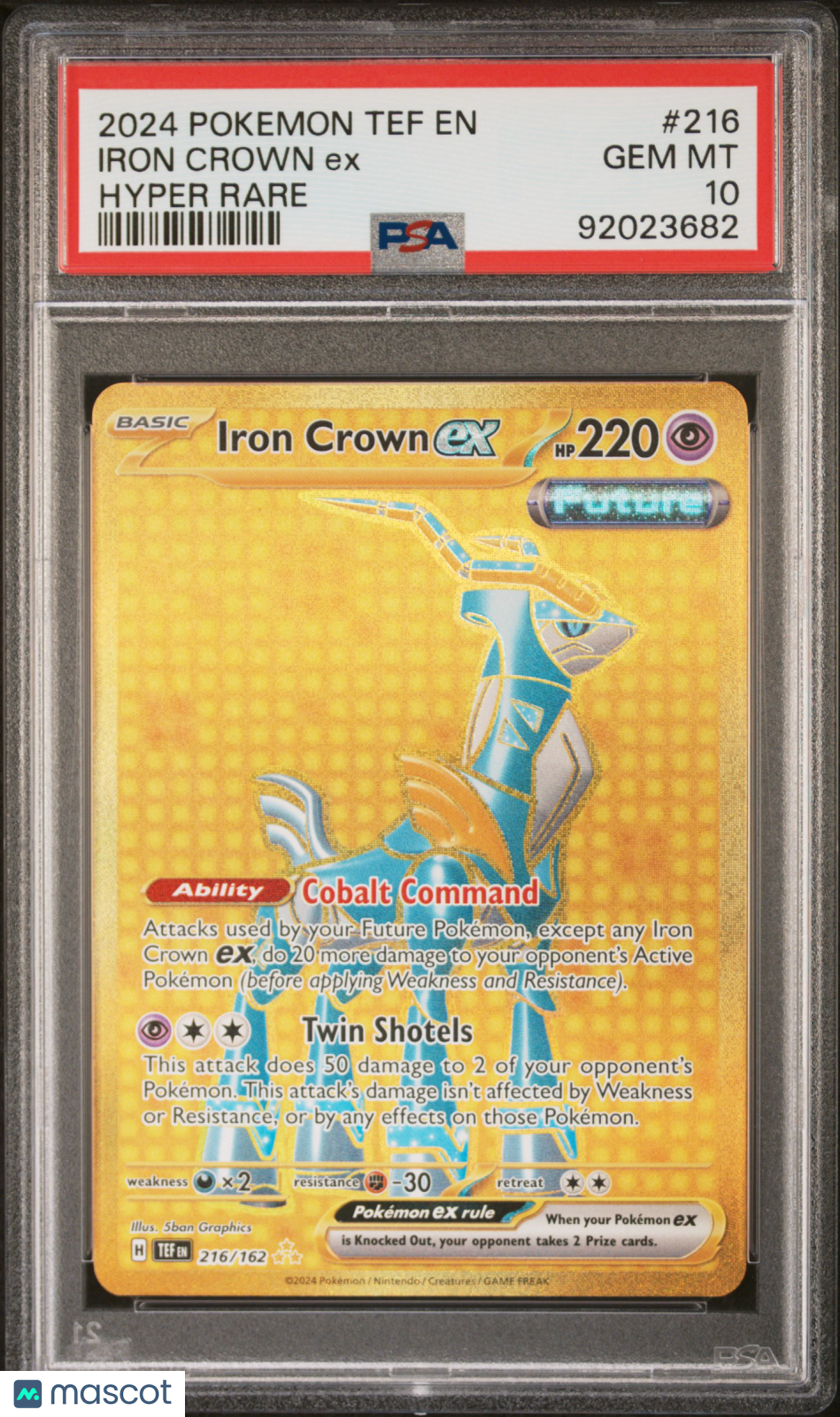 2024 Pokemon Temporal Forces Iron Crown EX #216 Hyper Rare PSA 10 GEM MINT - Graded TCG/CCG