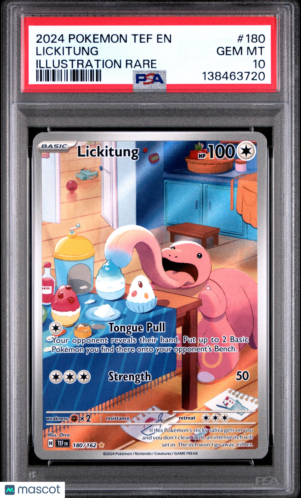 2024 Pokemon Temporal Forces Lickitung #180 Illustration Rare PSA 10 GEM MINT - Graded TCG/CCG