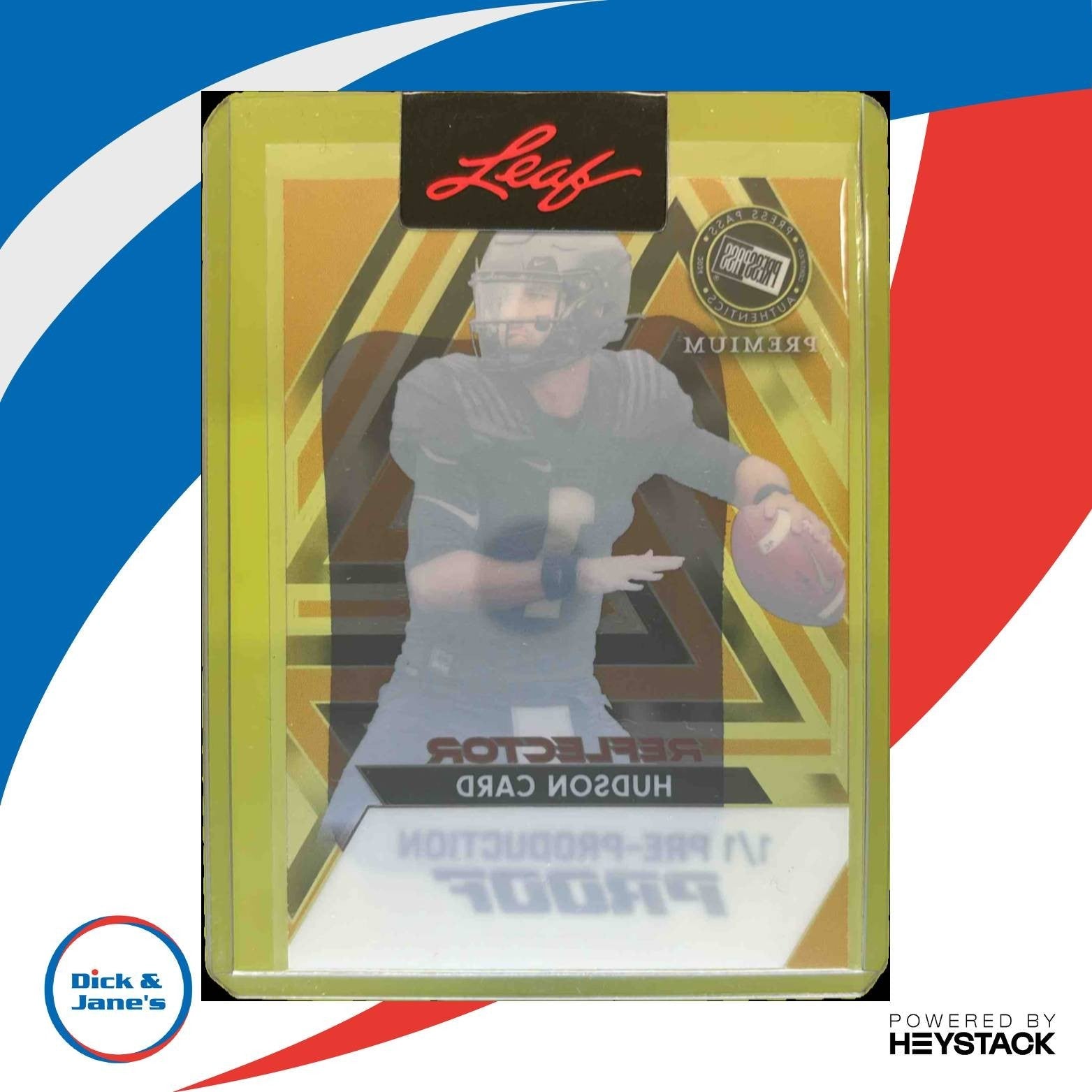 2024 Press Pass Premium Hudson Card Pre Production Gold 1/1 Reflectors - Sports Cards
